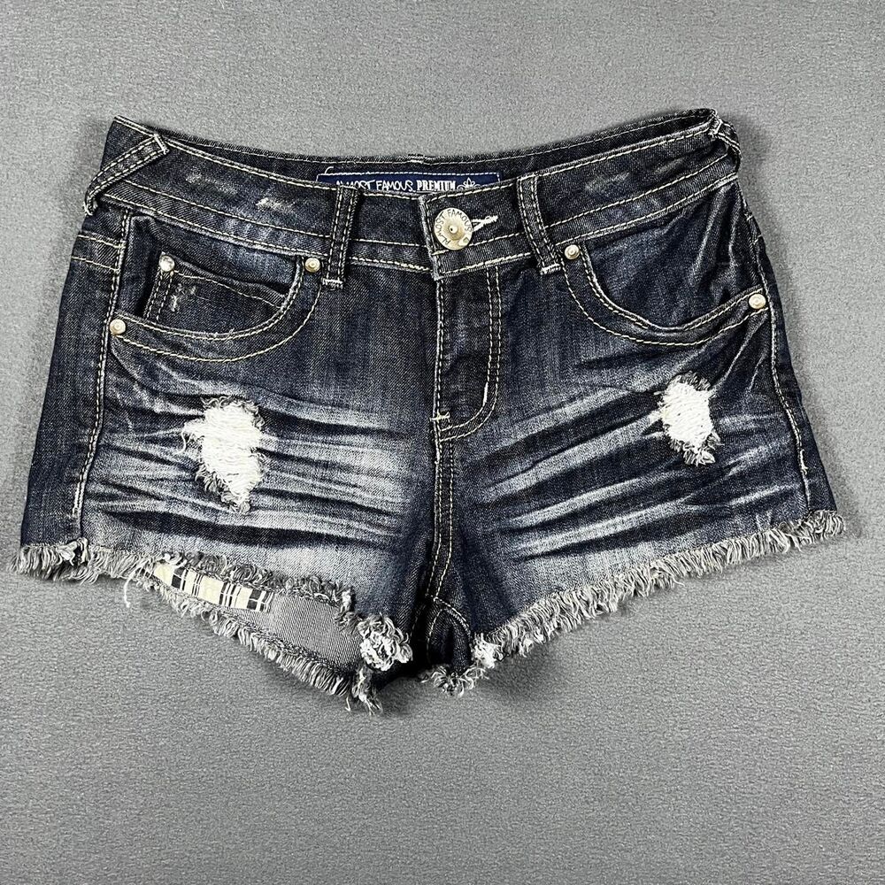 Almost-famous Women's Navy and White Shorts